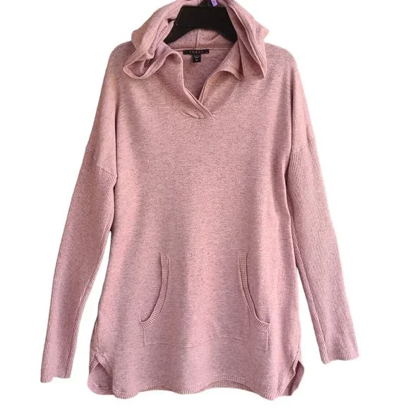 Cyrus Ladies' Drop Shoulder Ribbed Hem Pullover Hoodie Top Orchid Heather Size M - Picture 14 of 16